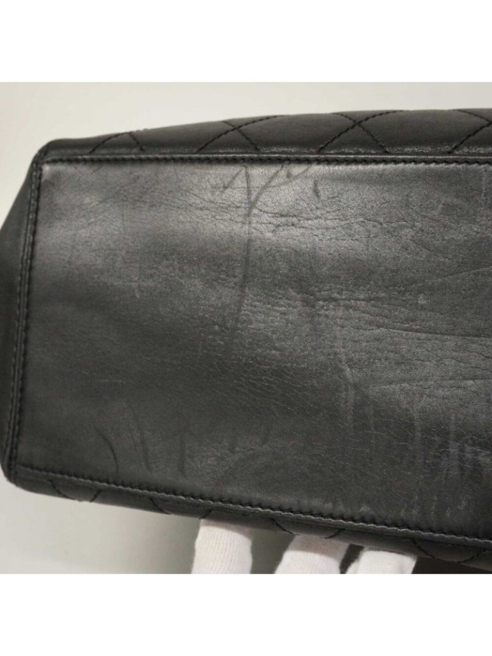 Chanel Tote Quilted Lambskin Black Silver - Picture 9 of 10